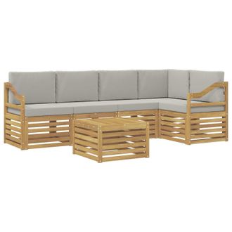 vidaXL Conjunto De Sof&aacute;s De Exterior 6 Pcs Blanco Y Gris Claro Vidaxl