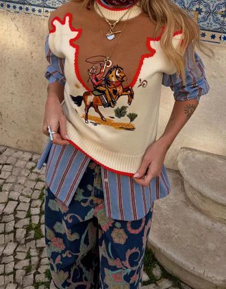 Never Fully Dressed Womens Cowgirl ro fitted tank - Size: 10/8