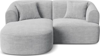 Cosmopolitan Design Sof&aacute; esquinero izquierdo modular 3 plazas pana plata