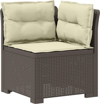 vidaXL Sill&oacute;n Individual De Jard&iacute;n Con Cojines Apariencia De Ratan Pp Vidaxl