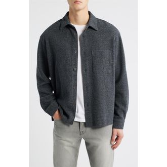Frame Denim Waffle Knit Button-Up Shirt in Heather Grey at Nordstrom, Size Small