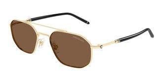 Montblanc MB0481S 002 Mens Sunglasses Gold Size 55
