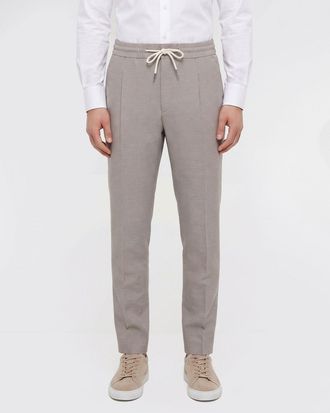 HUGO BOSS Pantaloni con coulisse in cotone e lino