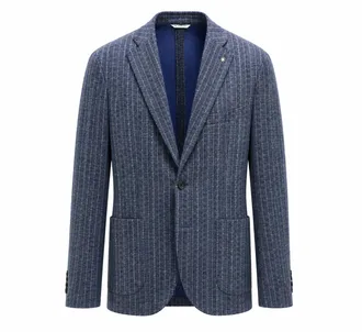 Manuel Ritz Pinstripe Pattern Two Button Classic Blazer