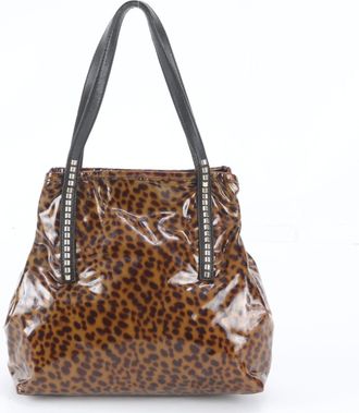 Jimmy Choo London Brown Leather Handbag Shoulder Bag Tote Bag (Pre-Owned)