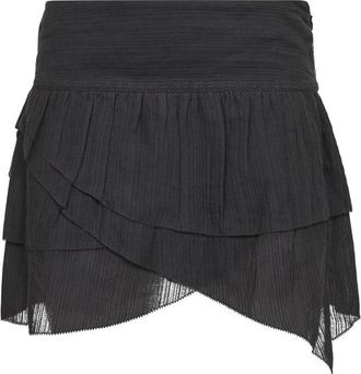 Isabel Marant Asymmetric Ruffle Skirt - Dames - Korte rokken - Zwart - 2XS - Katoen - Rokken
