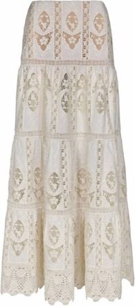 Johanna Ortiz Womens Highlighted Fields Skirt In Ecru