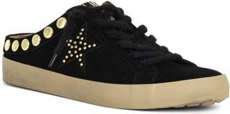 Shushop Pia Studded Sneaker Mule in Black Suede at Nordstrom, Size 8.5