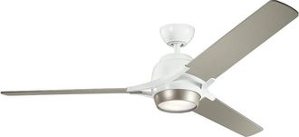 Elstead Lighting Ventilador de techo LED 152 cm acero y madera blanco