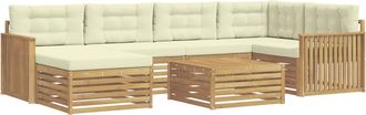 vidaXL Conjunto De Sof&aacute;s De Exterior 7 Uds. Blanco Y Crema Vidaxl