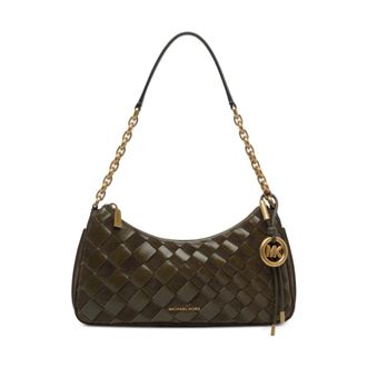 Michael Kors Logo Schoudertas - Dames - Tassen - Groen - Maat: ONE Size