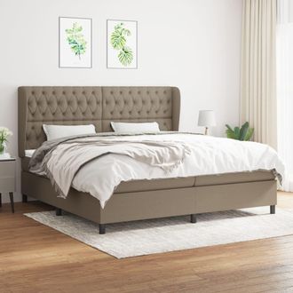 vidaXL Cama Box Spring Con Colch&oacute;n Tela Gris Taupe 200x200 Cm Vidaxl