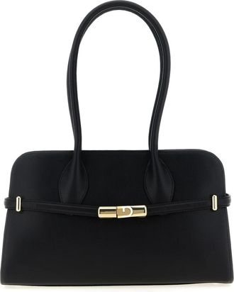 Furla Tassen, Dames, Zwart, ONE Size, Leer, Goccia Dome M Schoudertas