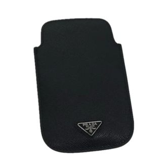Prada Vintage, unisex, Zwart, ONE Size, Leer, Pre-owned Vintage i Phone Case