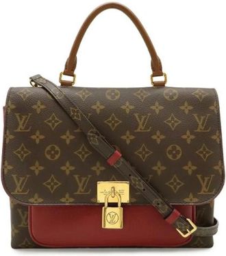 Louis Vuitton Pre-owned Monogram Marignan 2way Bag - Dames - Vintage Handtas - Bruin - ONE Size - Leer - Vintage
