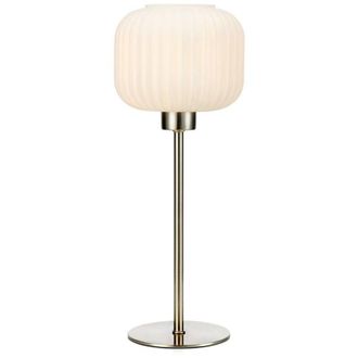 Markslöjd Markslojd SOBER Lampada da Tavolo Piccola 1 Globo Luce Acciaio, Bianco