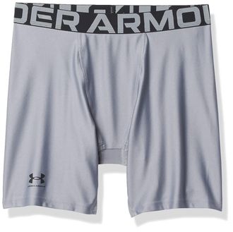 Under Armour boys HeatGear Armour Shorts, Steel (035)/Black, Youth Medium