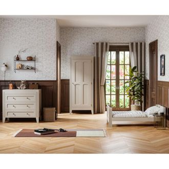 Vox Camera completa con letto convertibile 70x140, cassettiera e armadio a 1 anta Vox Milenne Cachemire