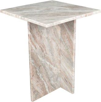 Jonathan Y Designs Cecil 18.5 Contemporary Natural Marble Handmade T-Shaped End Table in Gray/beige at Nordstrom