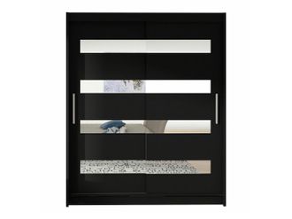 Mirjan24 Armario Closico Camera Xiii, Negro, 200x150x58cm, Puertas De Armario: Correderas, N&uacute;mero De Estantes: 5