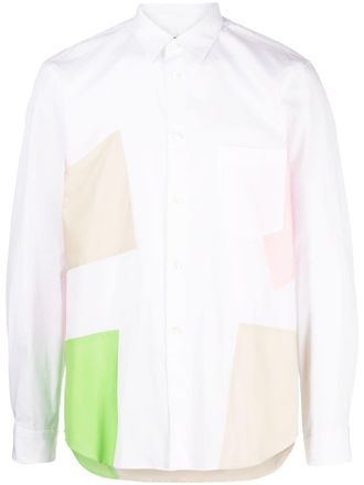 Comme Des Garçons T-shirt con design color-block - Bianco