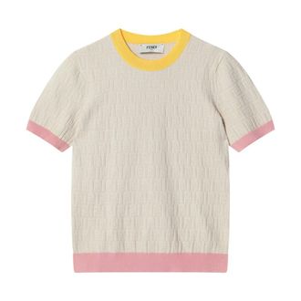 Fendi Round-neck Knitwear, female, Multicolor, Size: XS Color Block Pullover