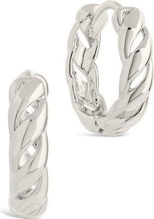 Sterling Forever Aurelia Twisted Hoop Earrings in Silver at Nordstrom Rack