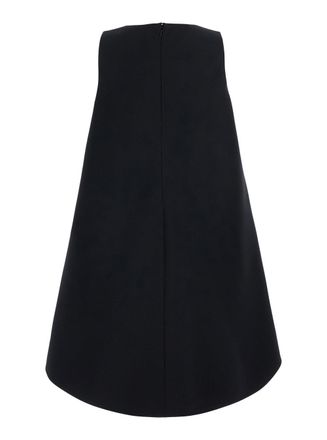 Balenciaga Wool and Silk Blend Flared Dress - Black