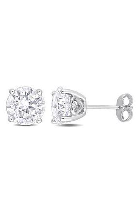 Delmar Sterling Silver Round Lab Grown Moissanite Stud Earrings at Nordstrom Rack