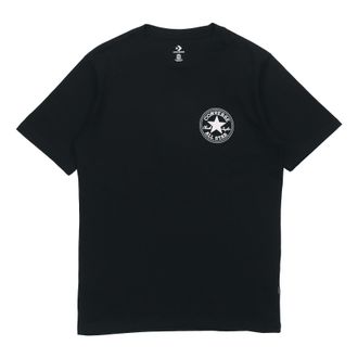 Converse Chuck Taylor All Star Logo Printing Round Neck Sports Short Sleeve Black 10021631-A01