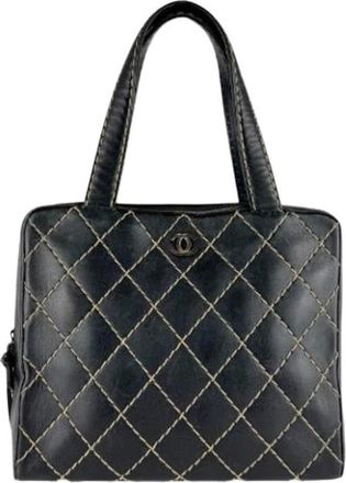 Chanel Pre-owned Handbags, female, Black, Size: ONE SIZE Pre-owned Vintage Handbag
