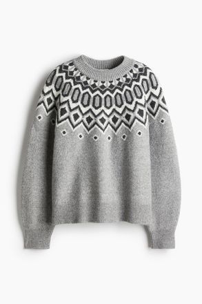 H&M Pullover aus Jacquardstrick - Grau