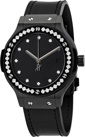 Hublot Classic Fusion Lacquered Black Dial Automatic Mens Diamond Watch 565.CX.1210.VR.1204