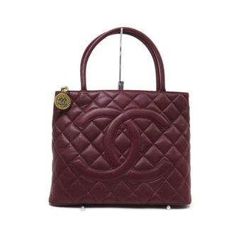 Chanel Bordeaux Grained Calfskin Handbag Tote Bag (Pre-Owned)