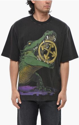 Off-white Crewneck T-Shirt BIG CROCO With Print size Xs