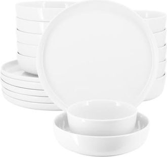 Elama Duncan 18 Piece Porcelain Dinnerware Set in White at Nordstrom