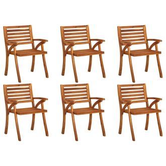 vidaXL Vidaxl - Sillas De Jard&iacute;n 6 Uds Madera Maciza De Teca