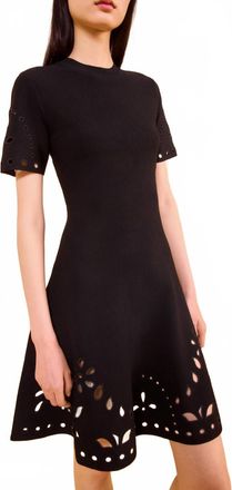 Ulla Johnson Fania Short Sleeve Knit Mini Dress In Noir