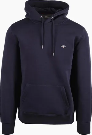 GANT Mens Gant Original Sweat Hoodie Evening Blue - Navy - Size: 38