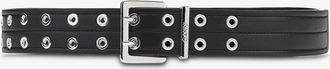 Ganni Black Double Eyelet Belt