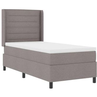 vidaXL Cama Tipo Box Spring Con Colch&oacute;n Taup&eacute; 100 X 200 Cm Tela Vidaxl