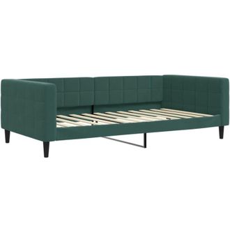 vidaXL Sof&aacute; Cama Sin Colch&oacute;n Terciopelo Verde Oscuro 100x200 Cm Vidaxl