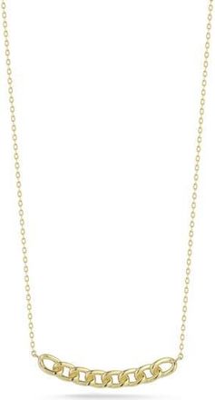 Ember Fine Jewelry Curb Link Bar Necklace in Gold at Nordstrom Rack, Size 18