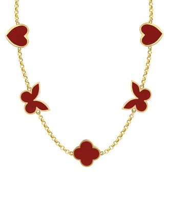 Gabi Rielle 14K Over Silver Red Carnelian Stackable Necklace
