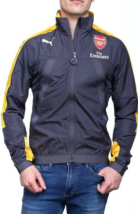 Puma Mens Gents Football Arsenal Training Stadium Vent Jacket Top - Black/Yellow - S