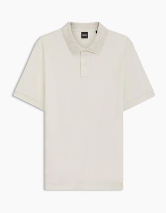 HUGO BOSS Mens BOSS Black H Parlay 49 Polo Shirt 118 Open White - Size: 42