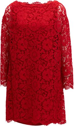 Valentino Garavani Red Lace Short Womens Dress