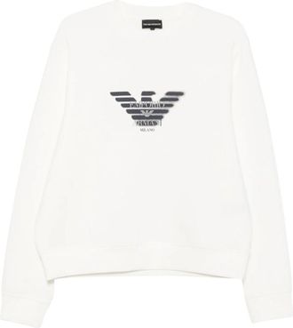 Emporio Armani White Crew Neck Sweatshirt