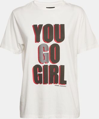 Isabel Marant White Printed Jersey Crewneck T-Shirt