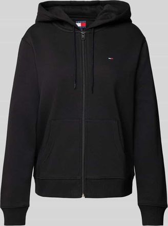 Tommy Jeans Regular Fit Sweatjacke aus Baumwoll-Mix in Black, Größe S